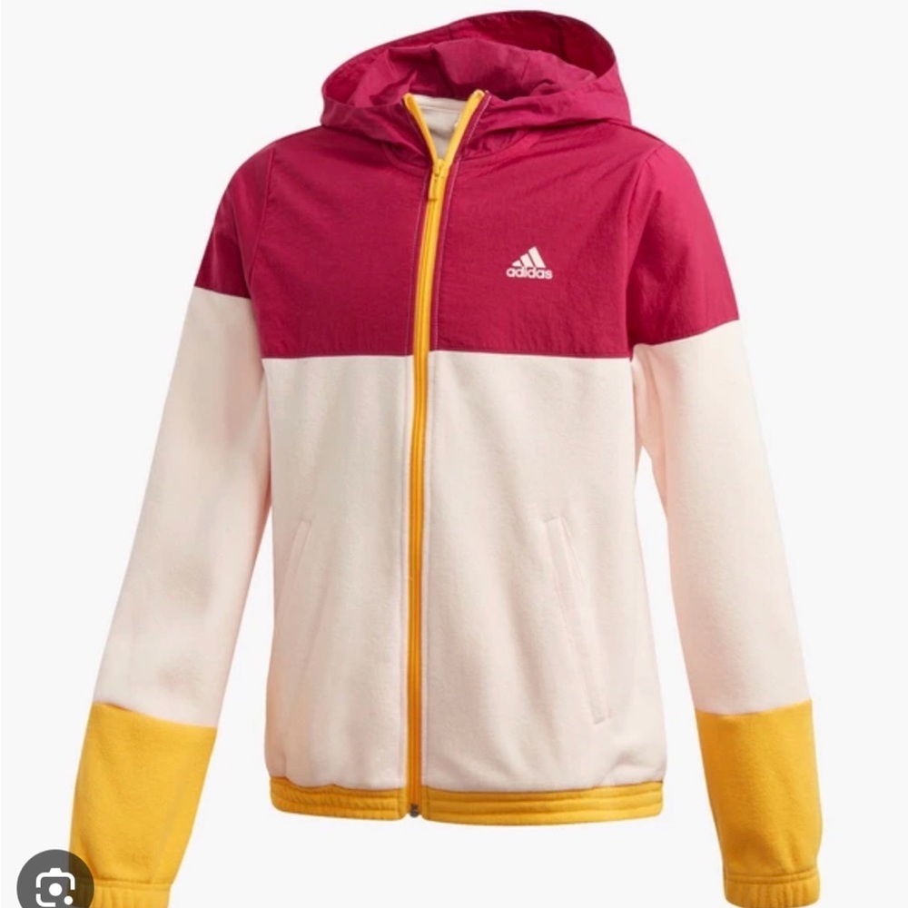 Adidas Youth Colorblock Zip-Up Hoodie Jacket | Size M (11–12Y)